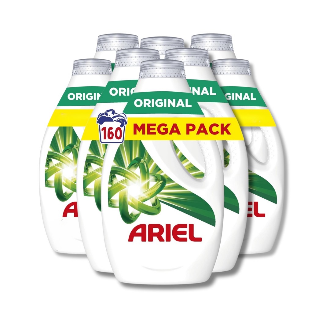 Ariel Lessive Liquide, 160 Lavages, Original, Impeccable Même En Cycle Court Et À Froid, Fabriqué En France